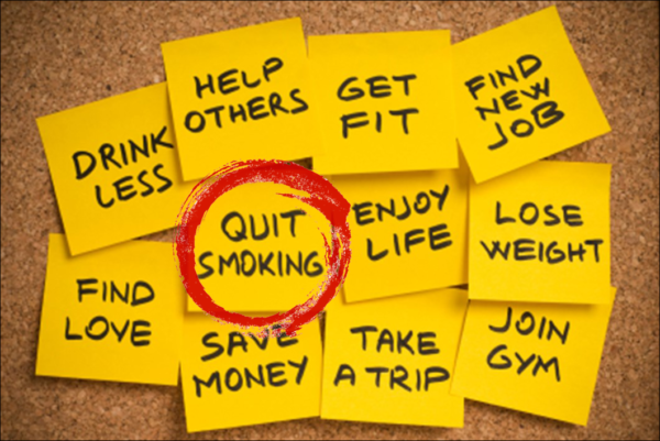 quit smoking highlighted in list of new years resolutions