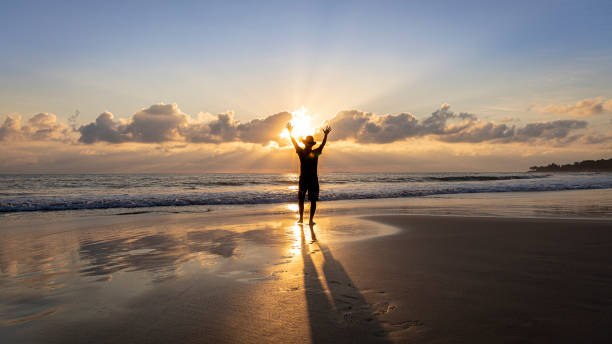 celebrating on the beach